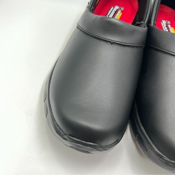 Skechers Womens Size 9.5 76542 Bernal SR Relaxed Fit Black Leather Work Shoes - Picture 5 of 13